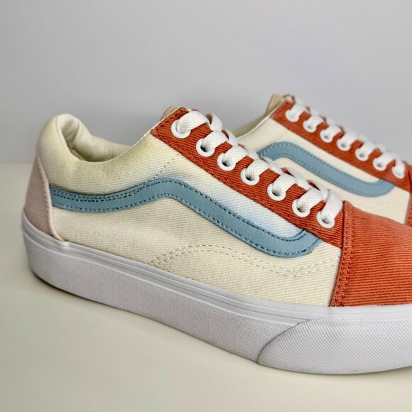 Women's 9.5 Vans Old Skool‎ Platform Multicolor Twill Pastel Sneaker Shoes - Picture 2 of 11